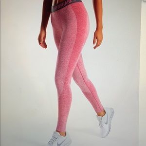 Dusty Pink Mark/Charcoal Gymshark Flex Leggings